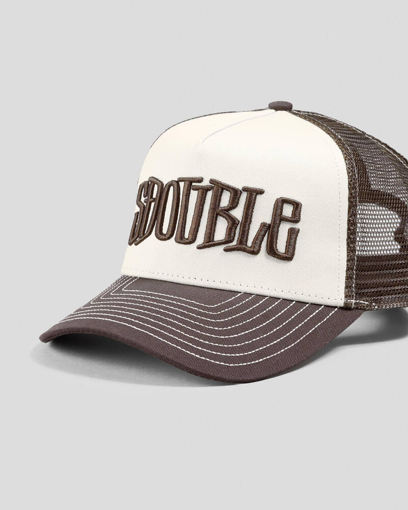 S-Double Mid-Block Curved Peak Trucker Cap for Mens