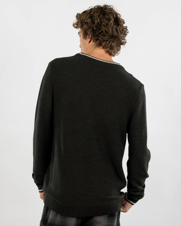Rusty Skyliner Tipped Crew Knit Jumper for Mens