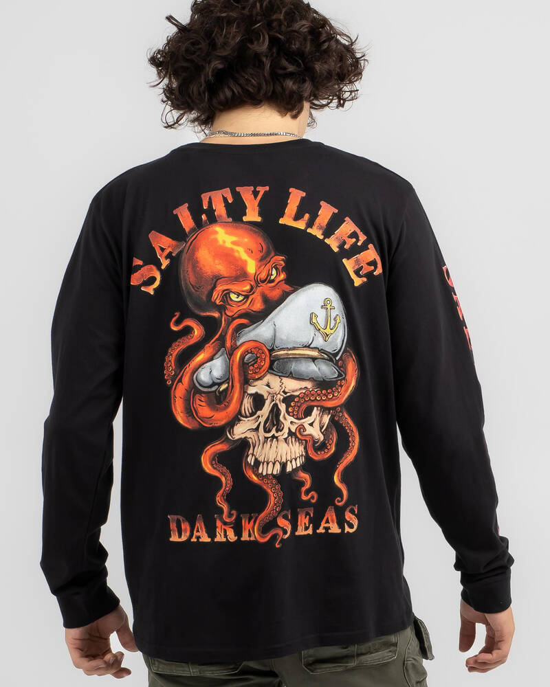 Salty Life Abyss Long Sleeve T-Shirt for Mens