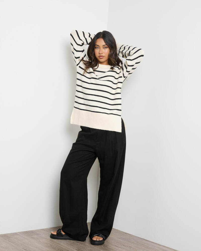 Mooloola Olivia Stripe Crew Neck Knit Jumper for Womens
