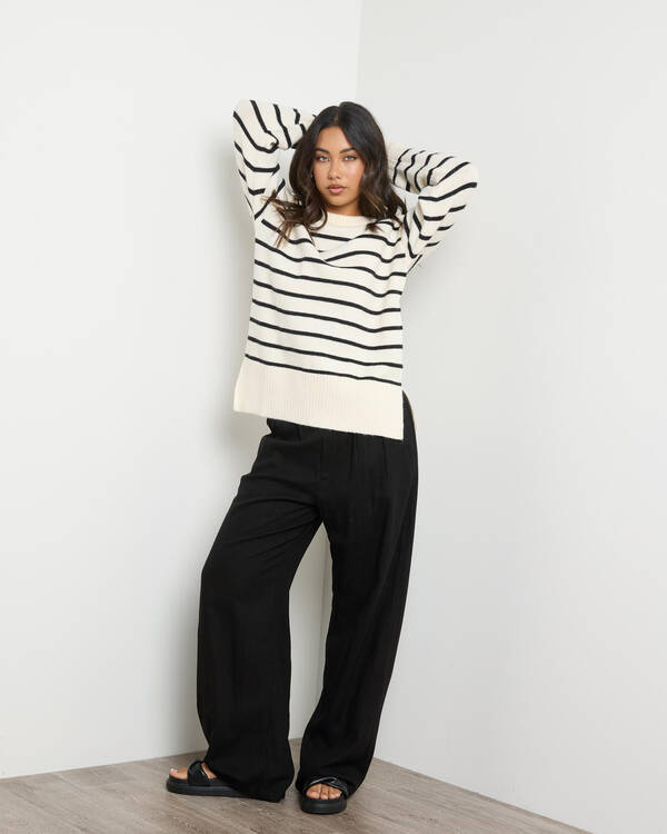 Mooloola Olivia Stripe Crew Neck Knit Jumper for Womens