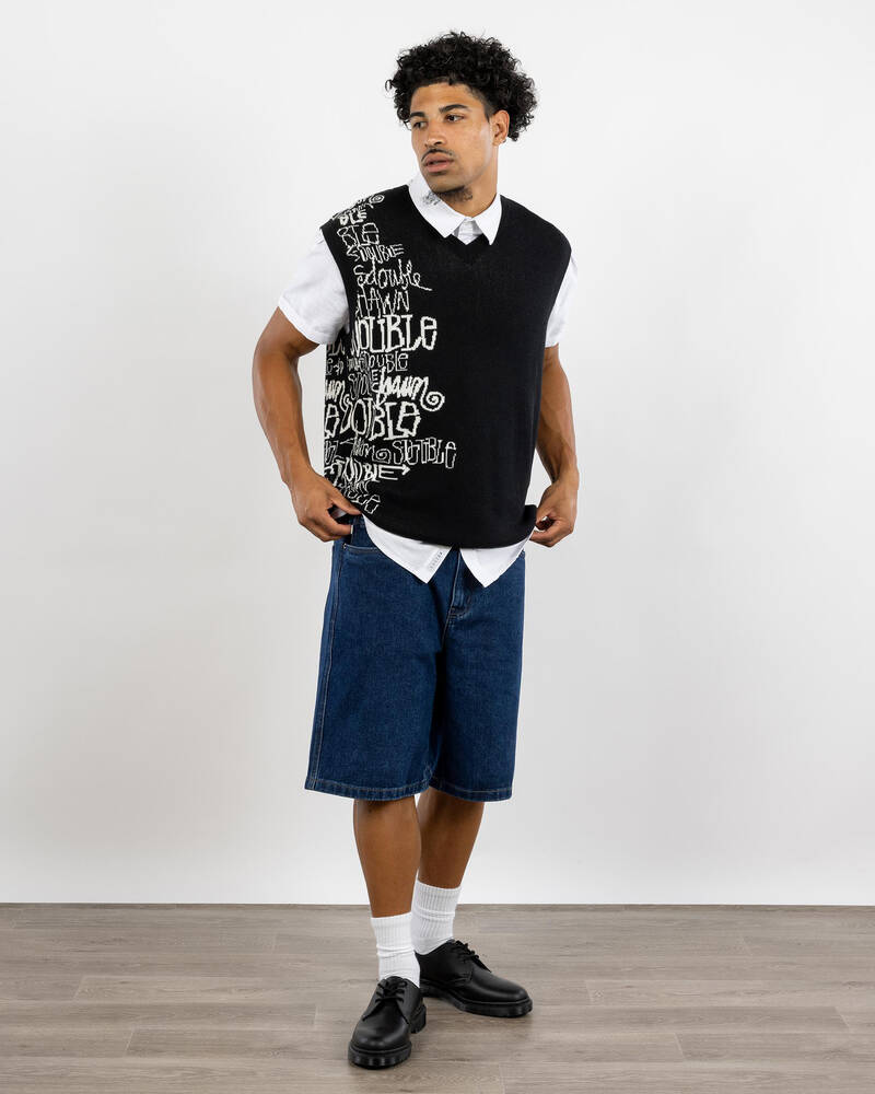 S-Double Script Stack Sweater Vest for Mens