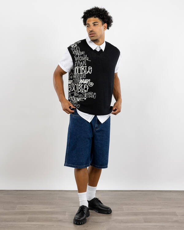 S-Double Script Stack Sweater Vest for Mens