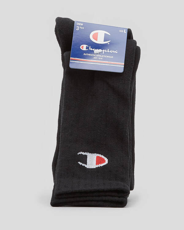 Champion Sport C Logo Crew Socks 3 Pack for Mens