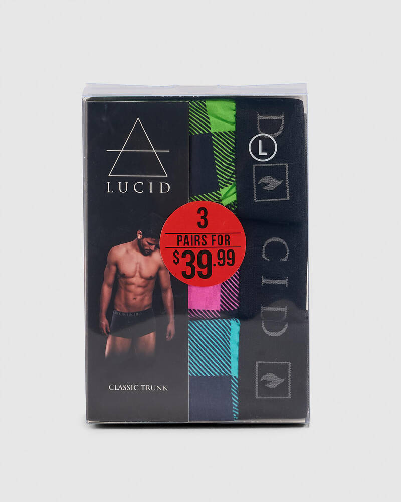 Lucid Lumberjack Fitted Boxer Shorts 3 Pack for Mens