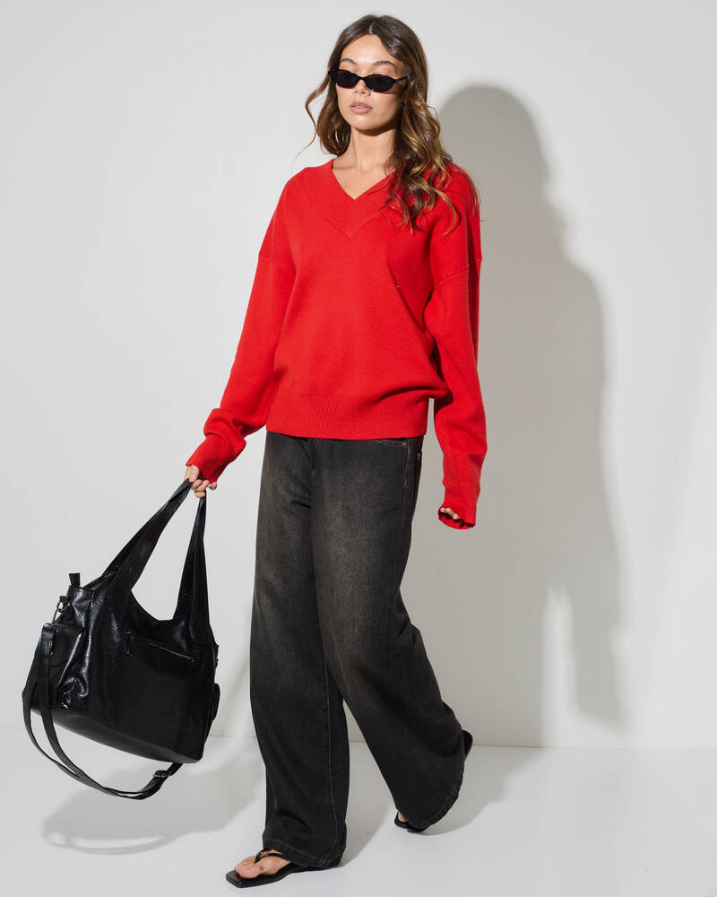 Du Soleil Poppy V Neck Knit for Womens