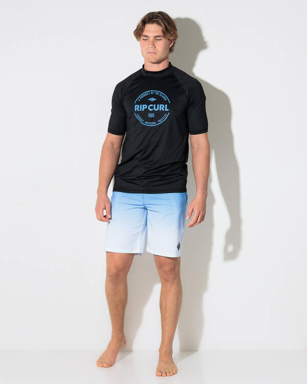 Rip Curl Stapler Short Sleeve Rash Vest for Mens