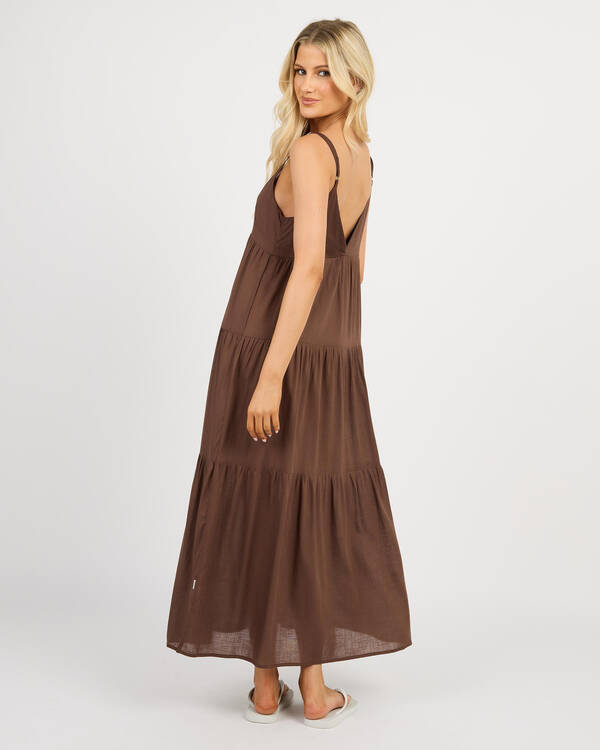 Rhythm Classic Tiered Midi Dress for Womens