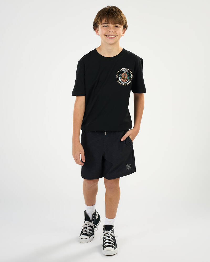 Salty Life Boys' Anchor Point Elastic Waist Shorts for Mens