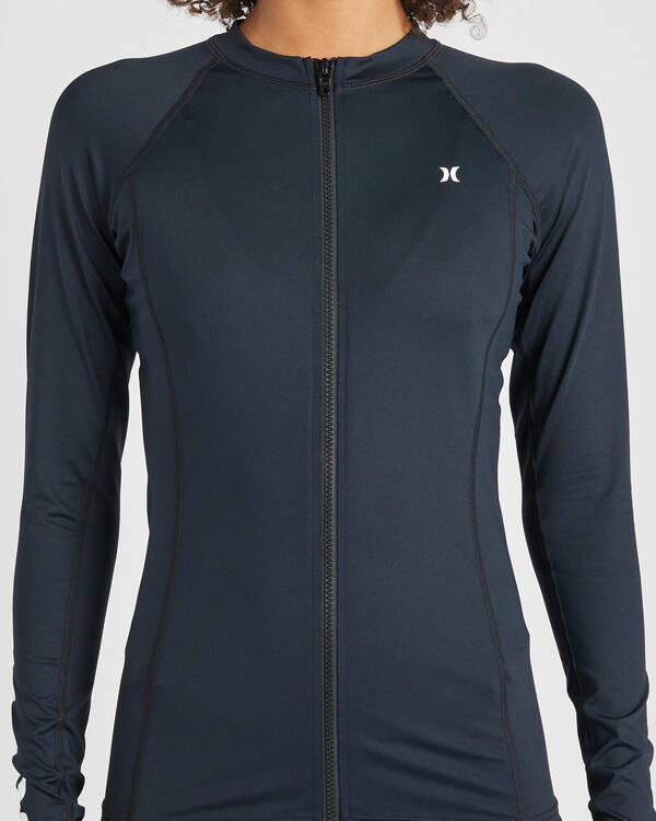 Hurley One And Only Zip Long Sleeve Rash Vest for Womens