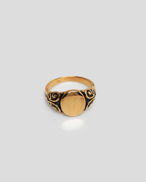 Statement Collective Scroll Signet Ring for Mens