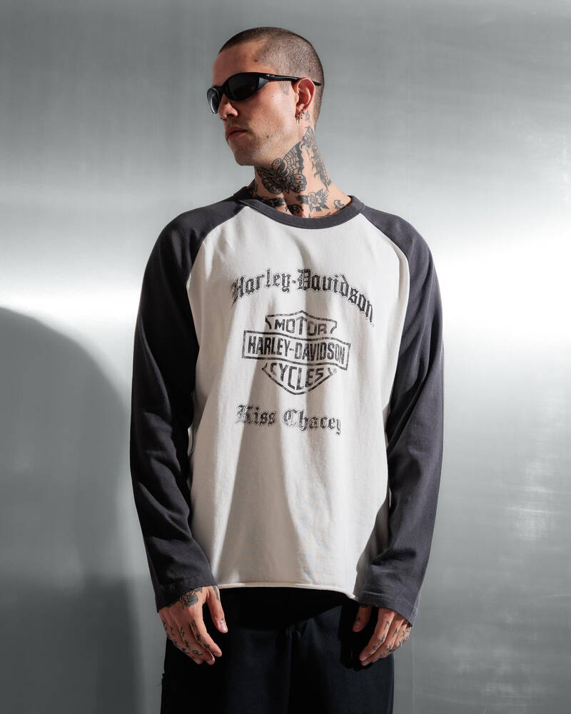 Kiss Chacey Harley-Davidson Dismount Raglan Long Sleeve T-Shirt for Mens
