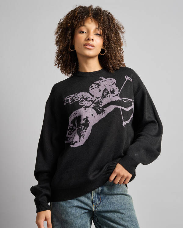 Worship Supplies Cherub Box Fit Crew Knit Sweater for Womens
