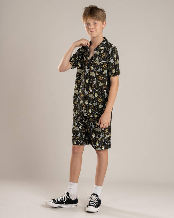 The Mad Hueys Boys' Croc Captain Short Sleeve Shirt for Mens