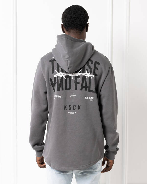 Kiss Chacey Dilluted Dual Curved Hoodie for Mens