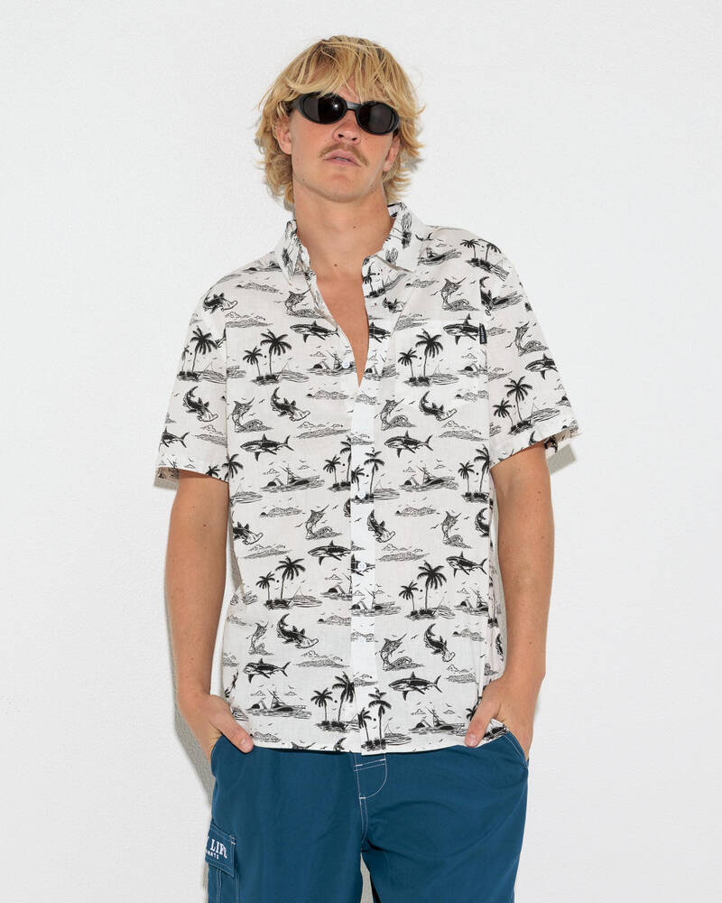 Salty Life Sea Foam Short Sleeve Shirt for Mens