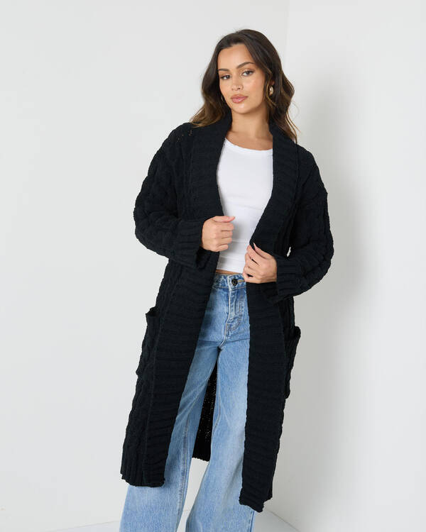 Mooloola Vogue Longline Cable Knit Cardigan for Womens