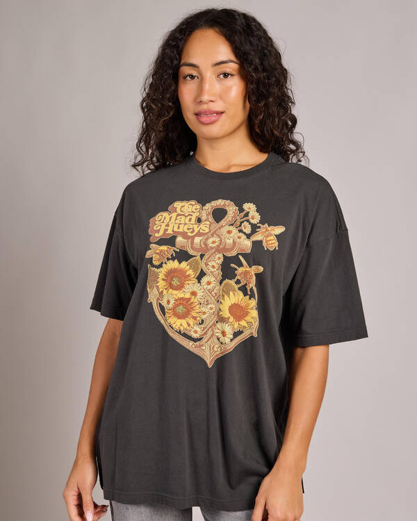 The Mad Hueys Sunflower Anchor T-Shirt for Womens