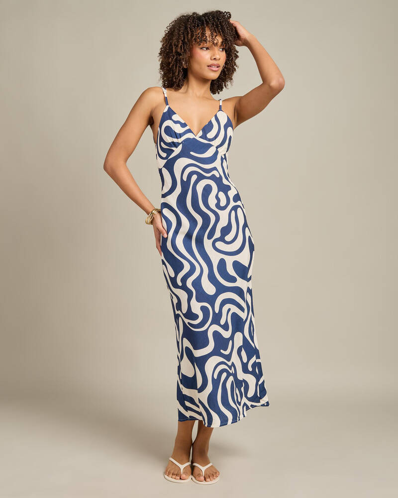 Rhythm Waverly Bias Cut Midi Dress for Womens