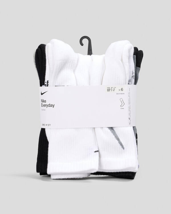 Nike Boys' Everyday Comfort Crew Socks 6 Pack for Mens