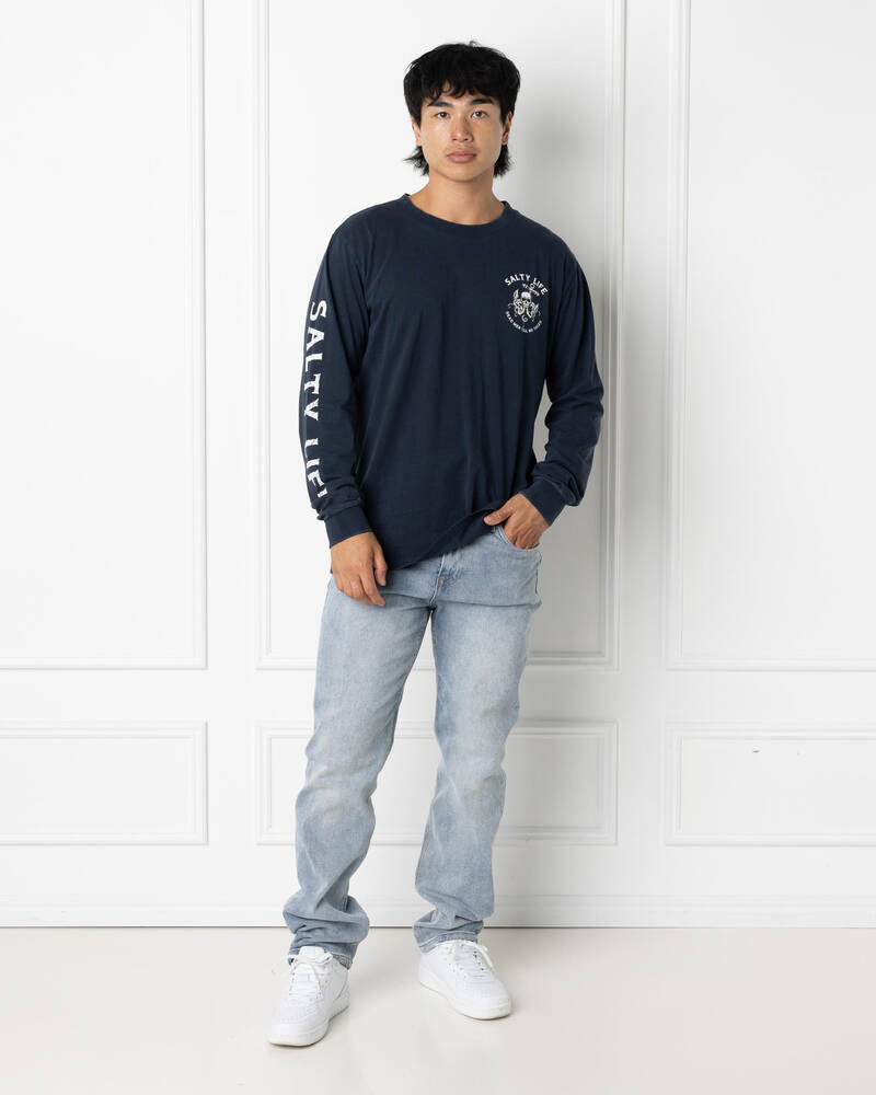 Salty Life Grim Long Sleeve T-Shirt for Mens
