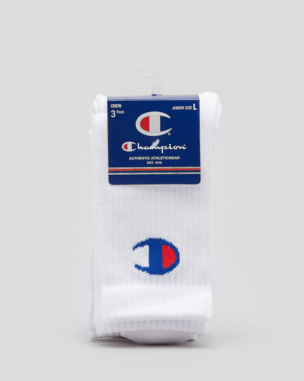Champion Boys' Legacy Crew Socks 3 Pack for Mens