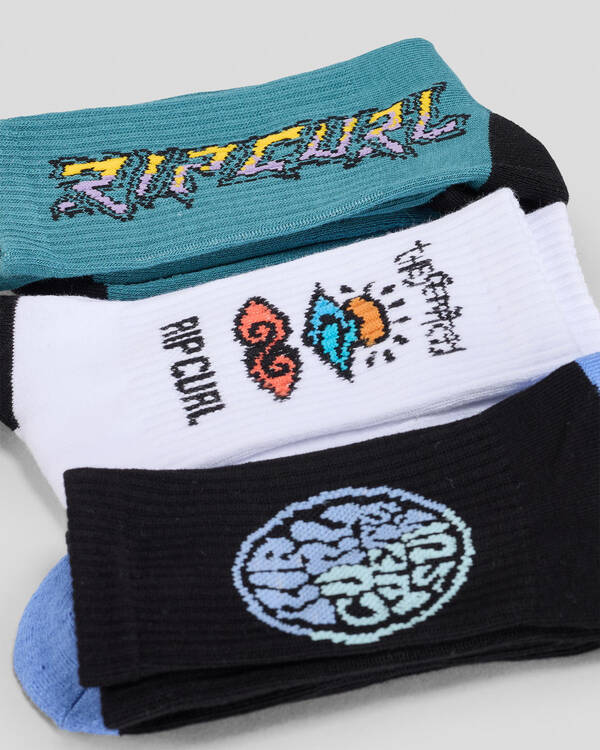 Rip Curl Boys' Logo Crew Socks 3 Pack for Mens