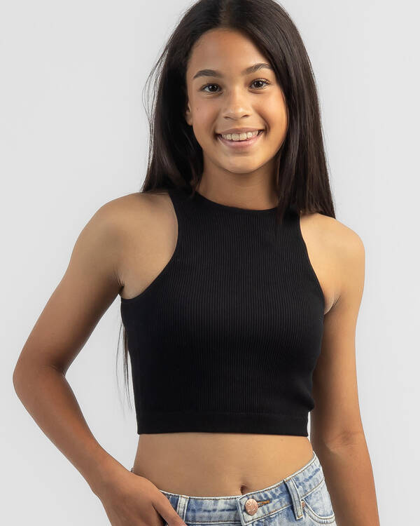 Mooloola Girls' Basic Seamfree High Neck Tank Top for Womens