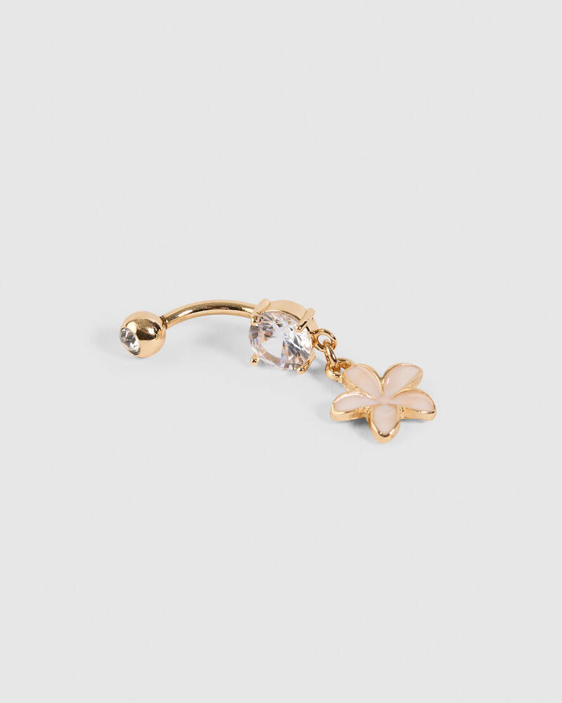 Karyn In LA Pearl Frangipani Belly Ring for Womens