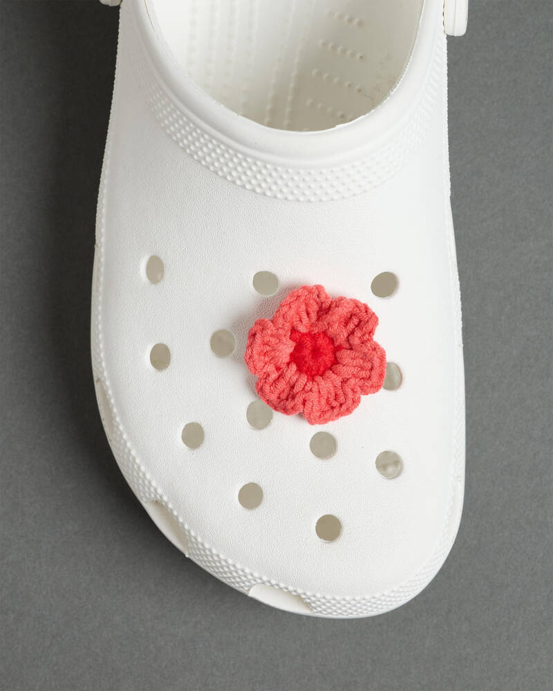 Crocs Pink Crochet Flower Jibbitz for Unisex