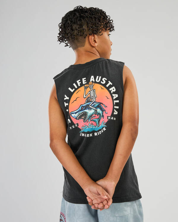 Salty Life Boys' Fin & Bone Muscle Tank for Mens