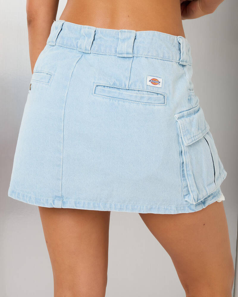 Dickies 874 Light Denim Cargo Mini Skirt for Womens