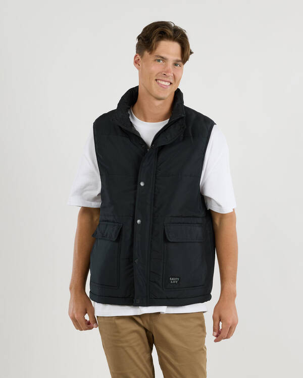 Salty Life Erasure Puffer Vest for Mens