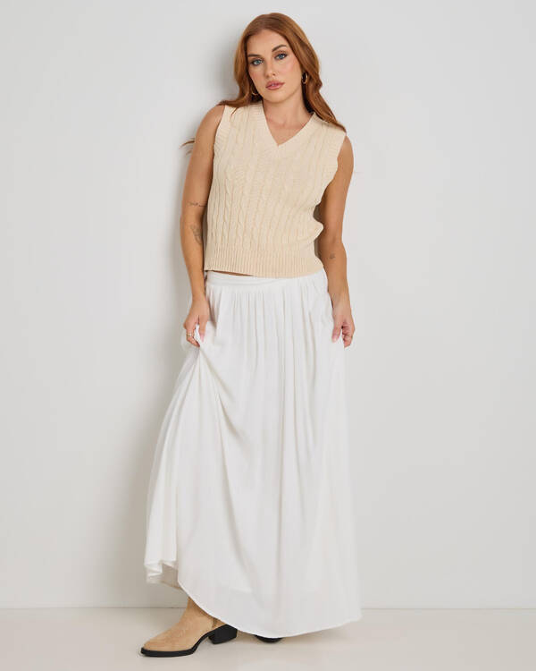 Ava And Ever On Campus Cable Knit Vest for Womens