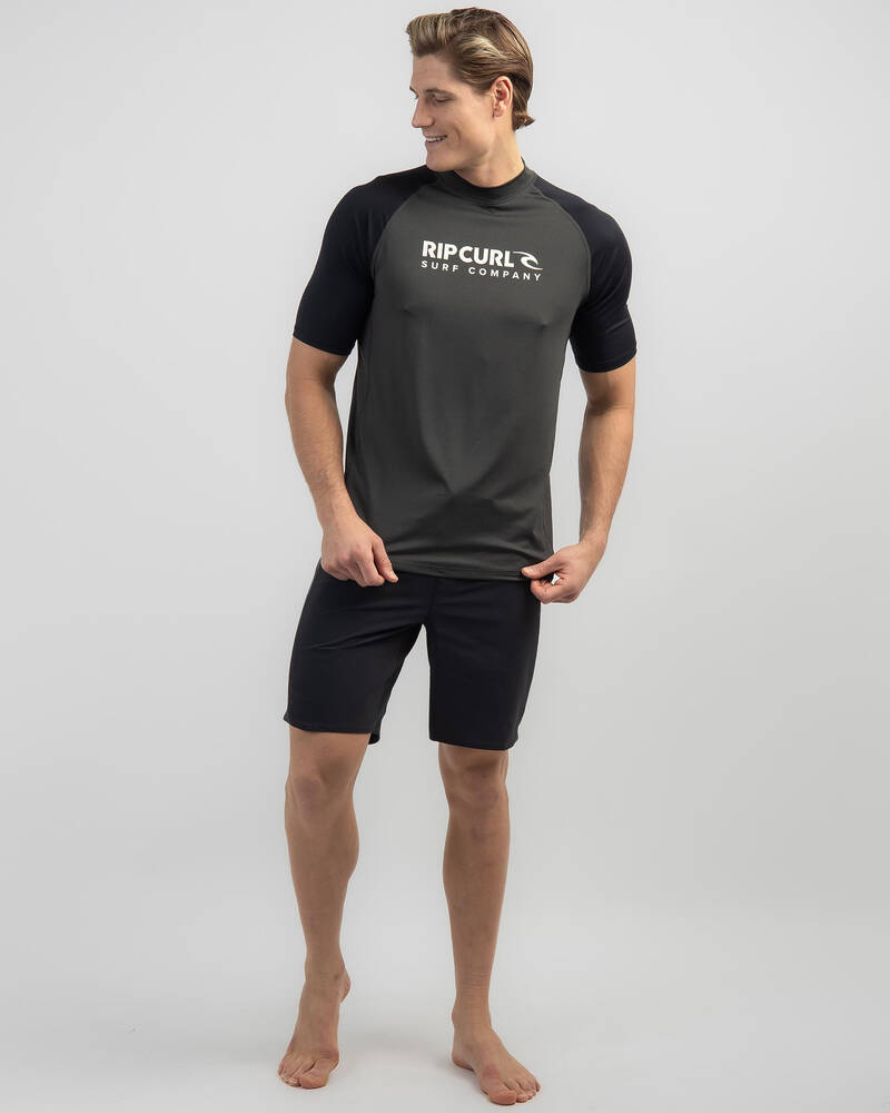 Rip Curl Shock UPF Short Sleeve Rash Vest for Mens