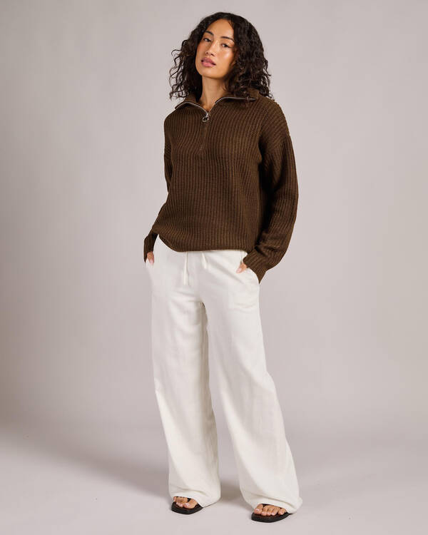 Pink Diamond Payton Half Zip Knit Jumper for Womens
