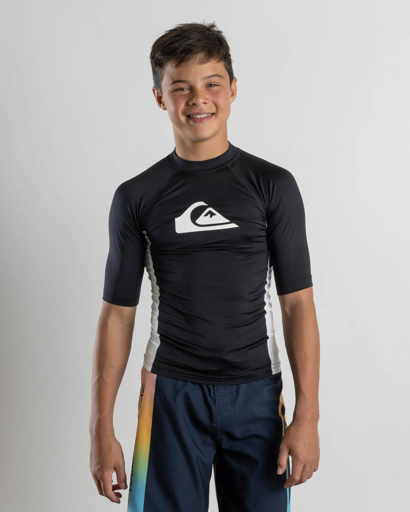 Quiksilver Boys' Everyday UPF50 Comp Short Sleeve Rash Vest for Mens
