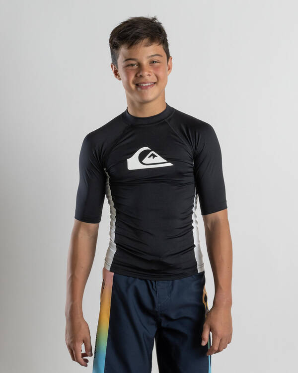 Quiksilver Boys' Everyday UPF50 Comp Short Sleeve Rash Vest for Mens