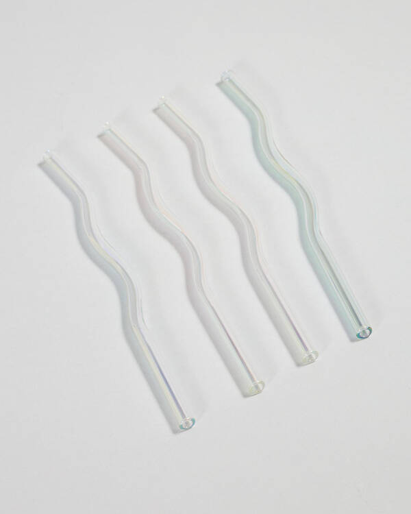 Get It Now Wavy Glass Straw Pack for Unisex
