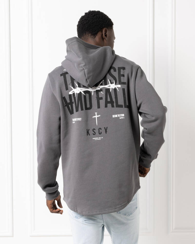 Kiss Chacey Dilluted Dual Curved Hoodie for Mens