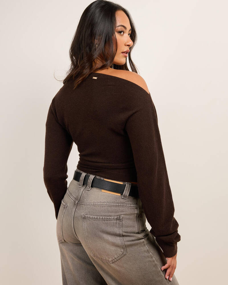 Mooloola Michelle Off Shoulder Knit Top for Womens