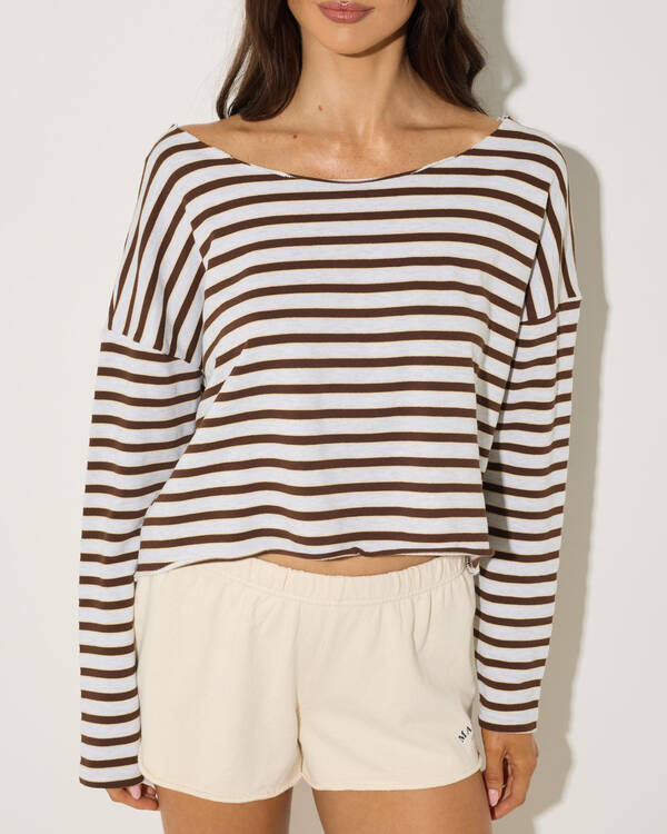 Malibu Life Layne Off Shoulder Long Sleeve Top for Womens