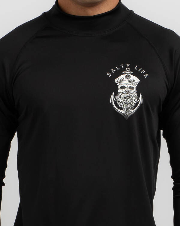 Salty Life Anchors Long Sleeve Rash Vest for Mens