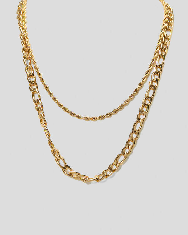 REPUBLIK Gold Combo Chain Necklace for Mens