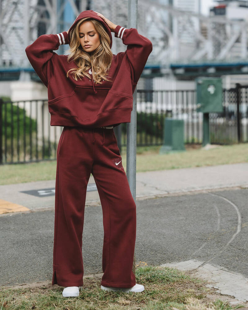 Nike Phoenix High-Waisted Wide Leg Graphic Track Pants for Womens