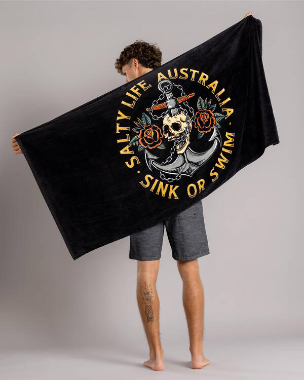 Salty Life Sink Or Swim Beach Towel for Mens