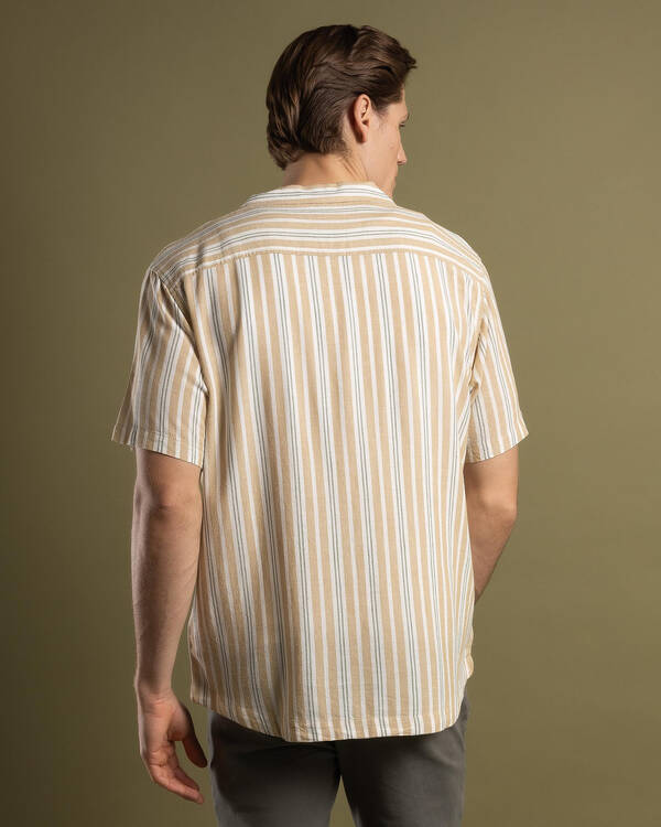 RVCA Beat Stripe Short Sleeve Shirt for Mens