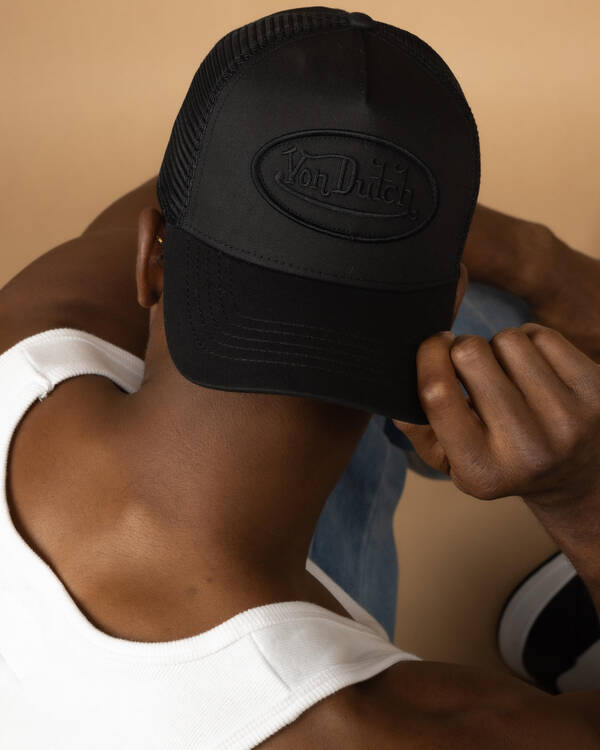Von Dutch Triple Black Trucker Cap for Mens
