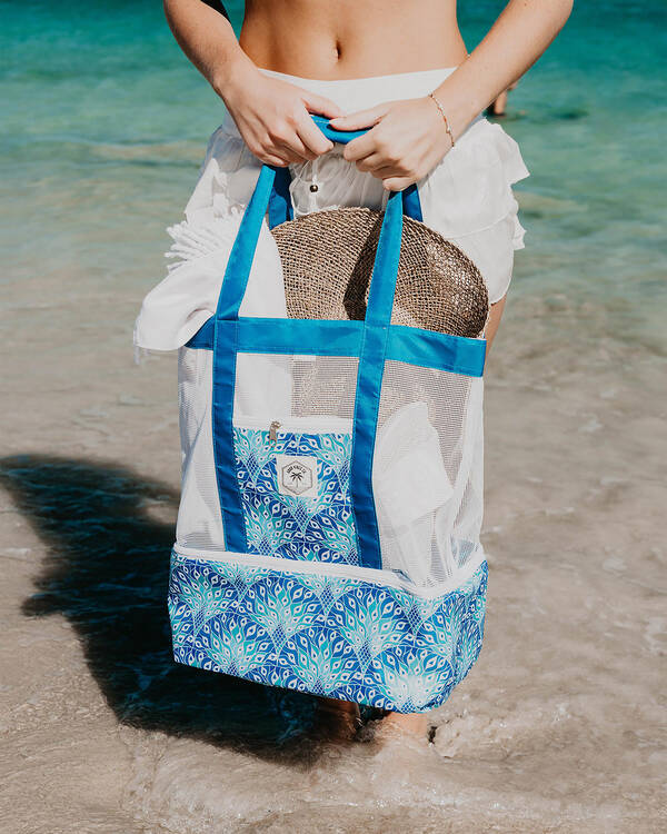 Get It Now Peacock 2 In 1 Beach Cooler Bag for Womens