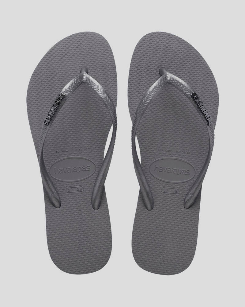 Havaianas Slim Metal Logo Thongs for Womens